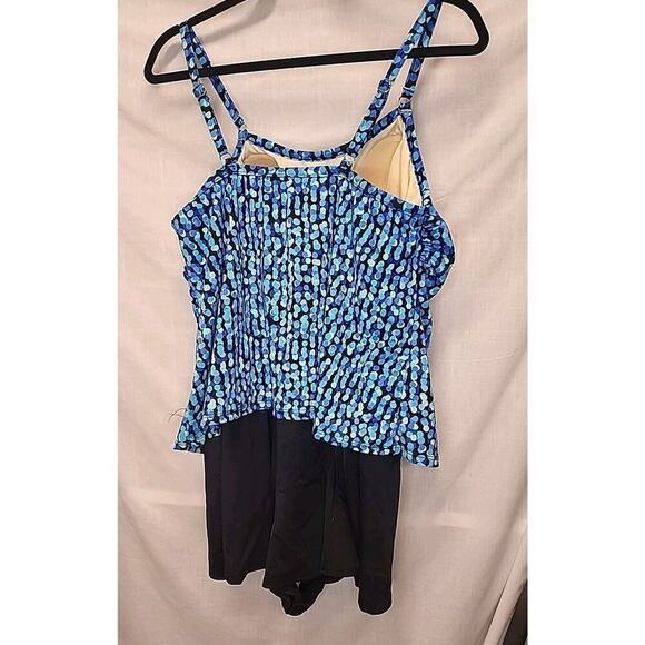 Trimshaper Swimsuit One Piece Size 16W Pink & Black Ruched Padded Bra No Tags - Picture 7 of 11